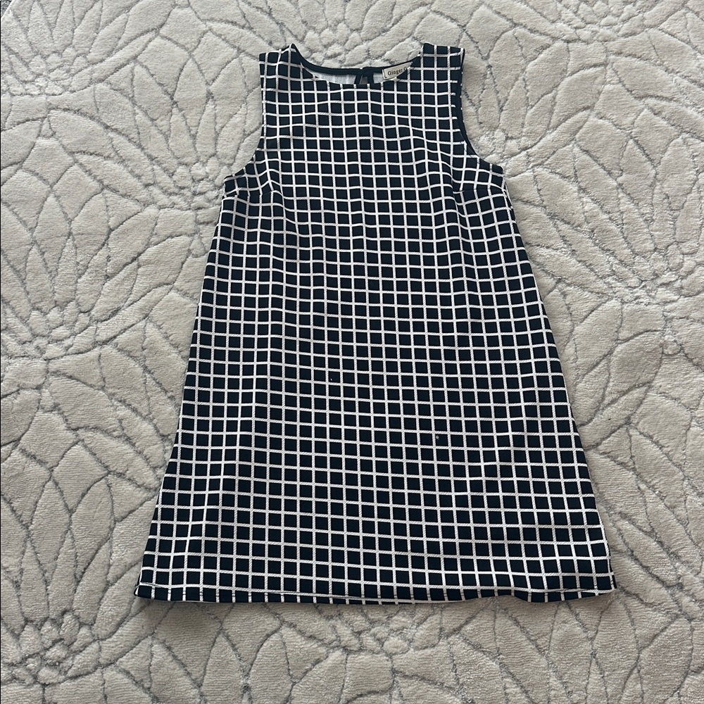 Ginger G Black and White Geometric Dress